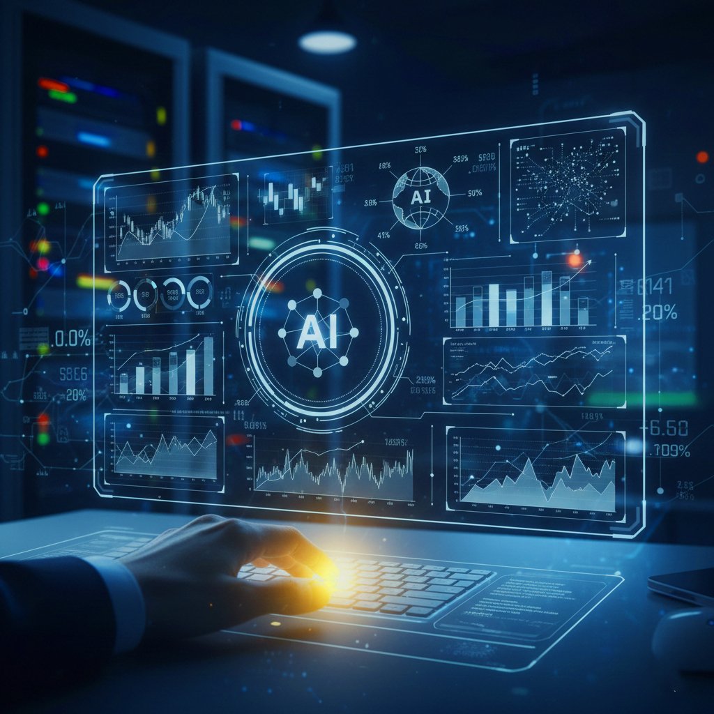 Entrepreneur using AI-powered dashboard for technology license UAE application
