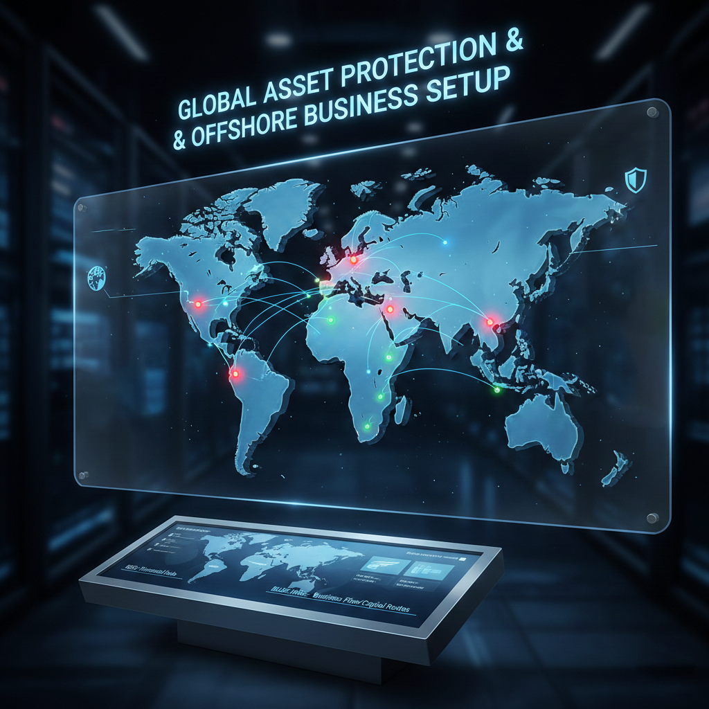Global asset protection map showing offshore business setup UAE 2026 trends