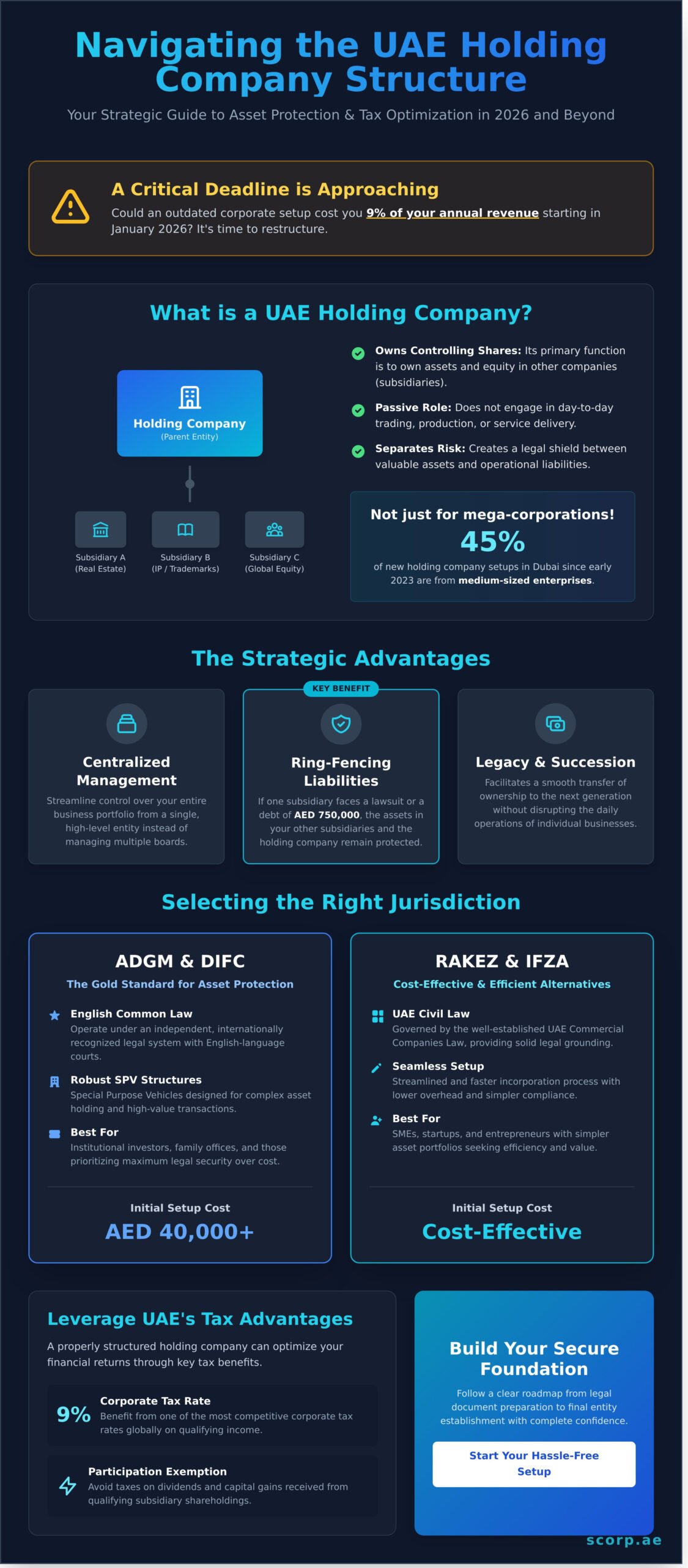 How to Master the Holding Company Structure in UAE - Infographic