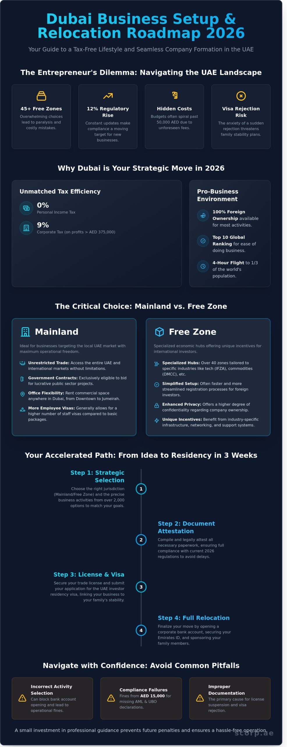 How to Move to Dubai and Open a Company: 2026 Guide - Infographic
